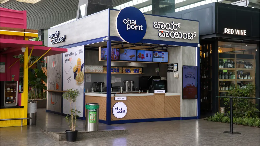 A Chai Point store at an airport gate