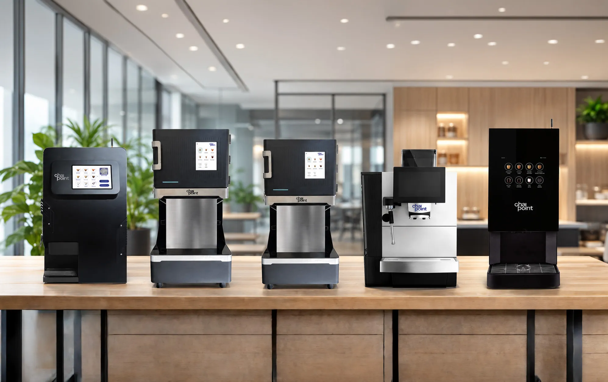 A Chai Point Brewing Bot in a workplace pantry