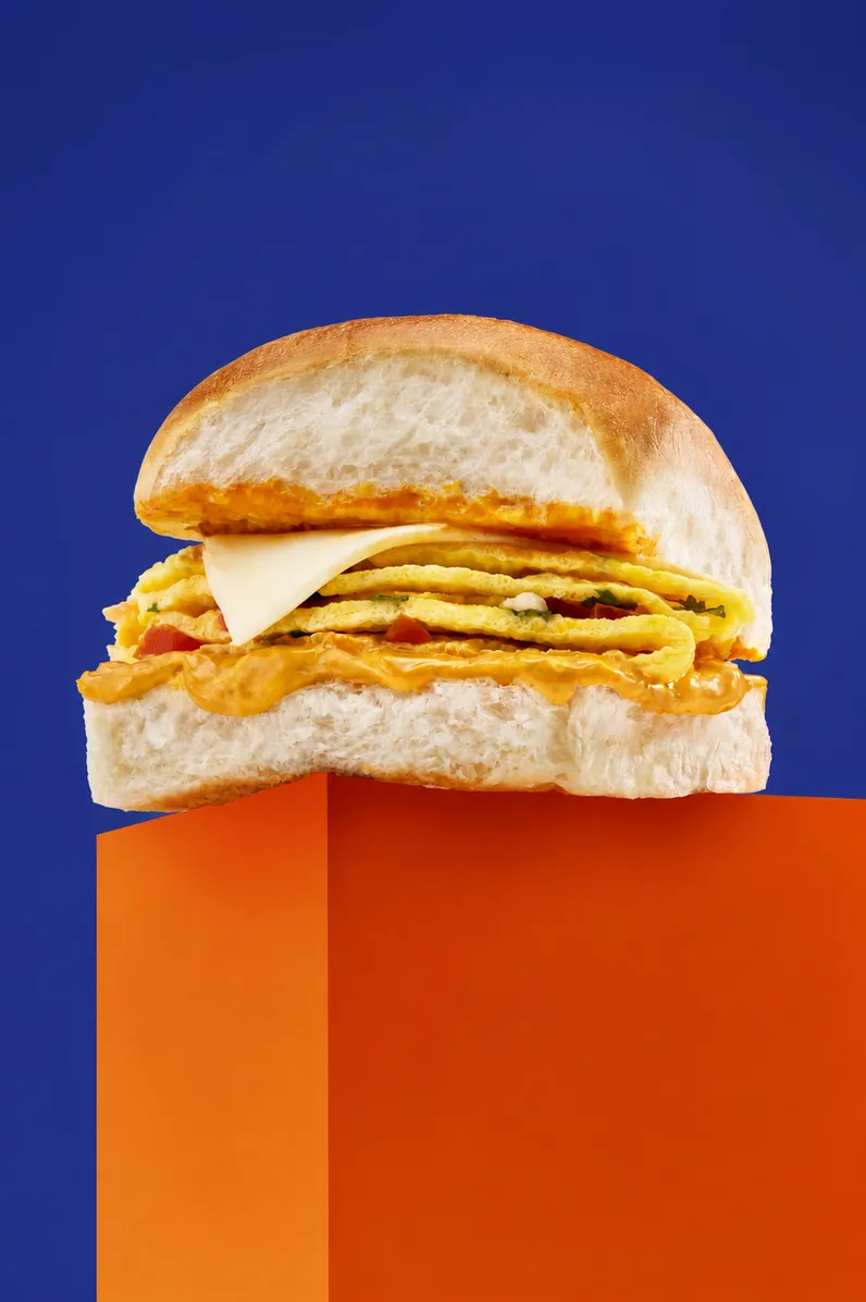 A Chai Point egg and cheese sandwich