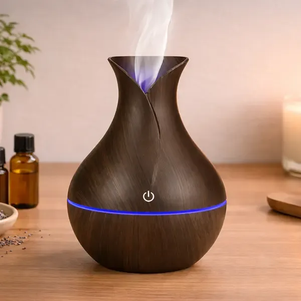 Chai Point Cool Mist Humidifier with Natural Wood Finish