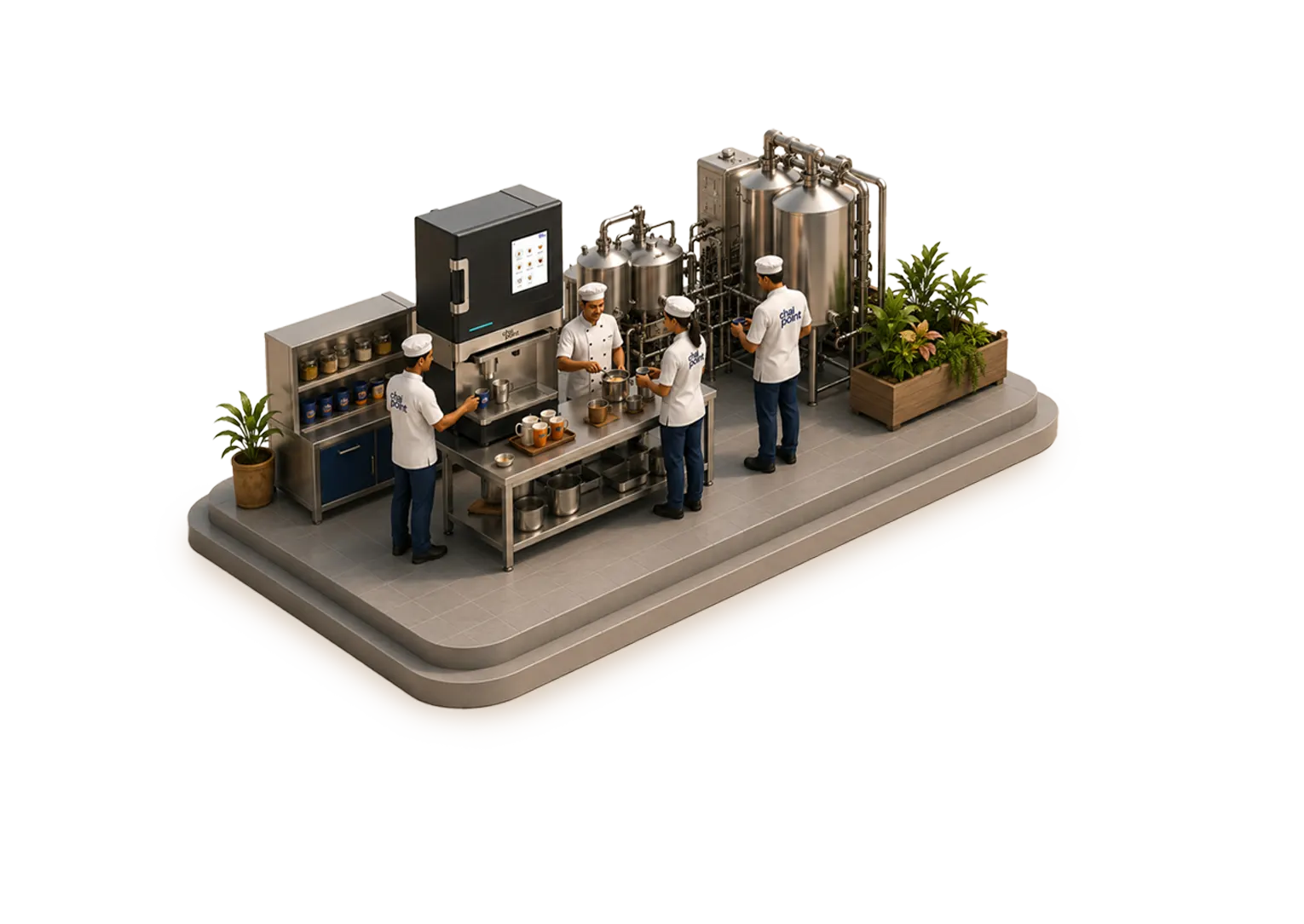 Hotels & Restaurants - an isometric scene