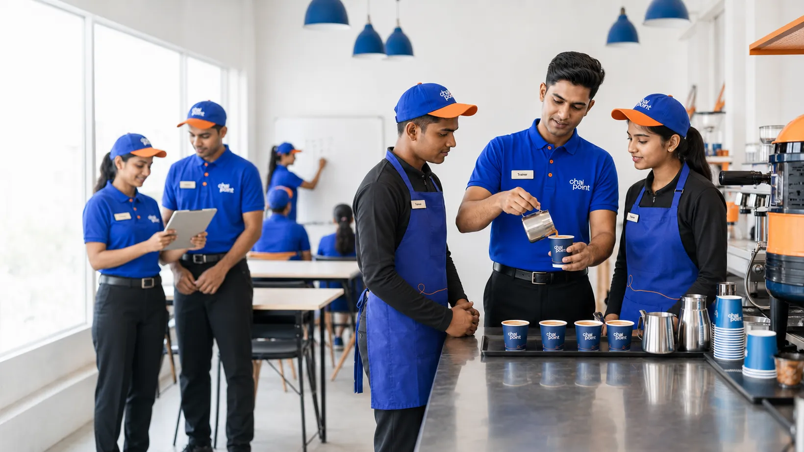 Chai Point store staff in a classroom training session