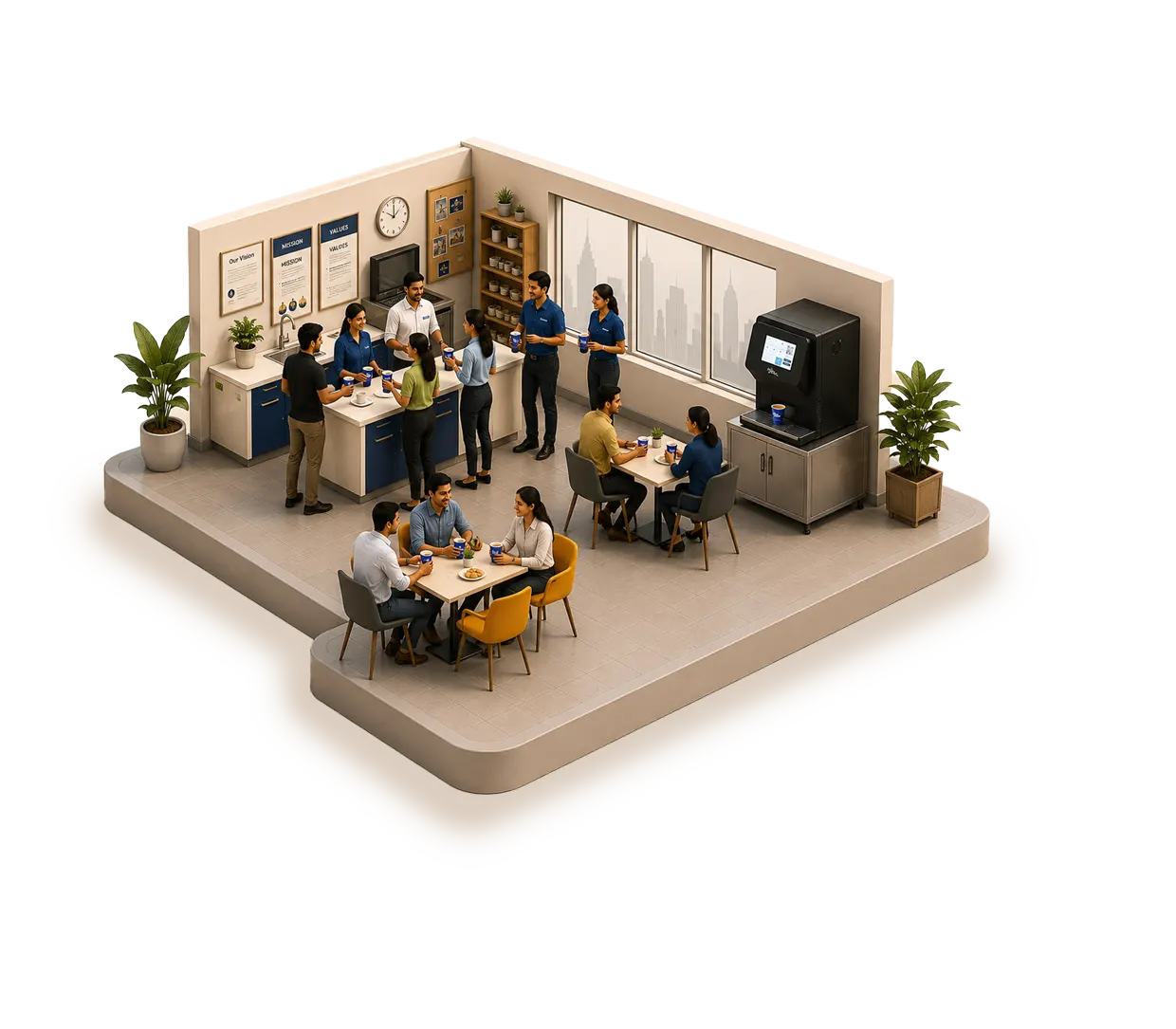 Workplace - an isometric scene